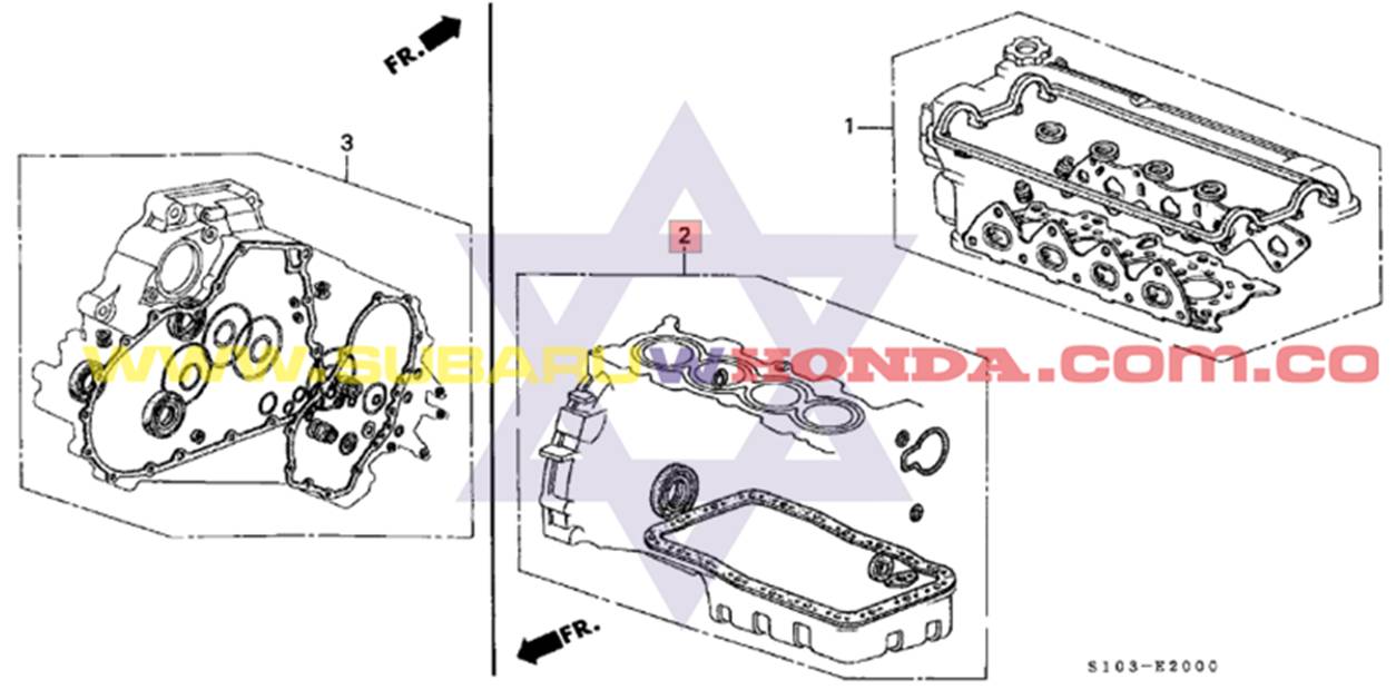Empaquetadura motor Honda CRV 2001 catalogo