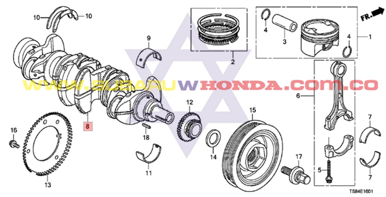 Cigueñal motor Honda CRV 2008 catalogo