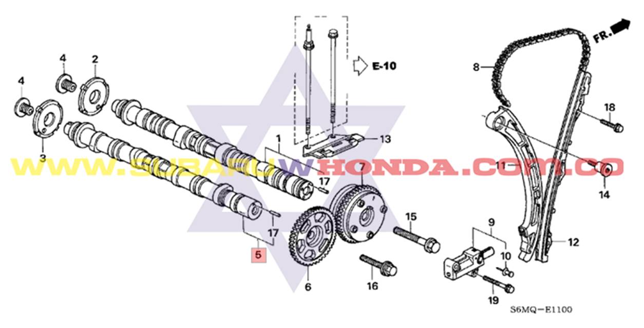 Eje de levas externo Honda CRV 2007 catalogo