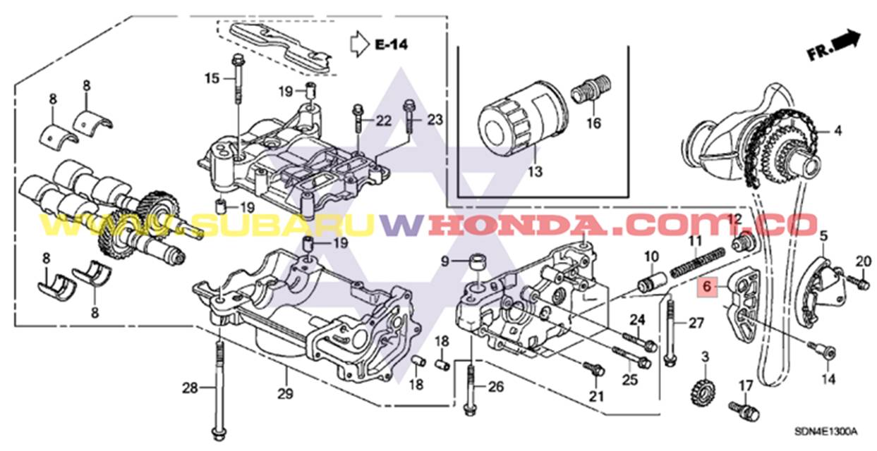 Guía balanceadora cadena bomba de aceite Honda CRV 2002 catalogo