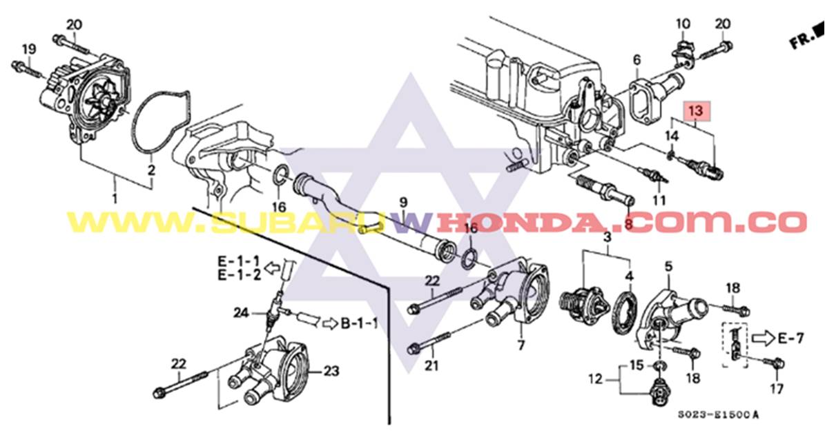 Pera anticongelante Honda CRV 2001 catalogo