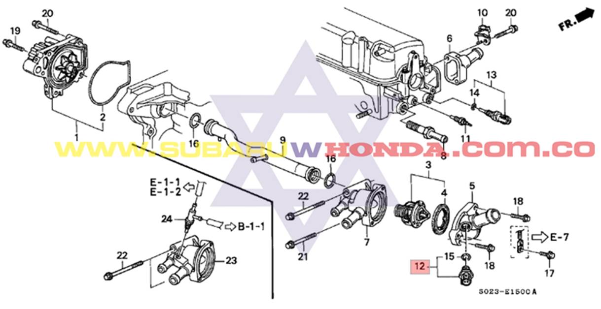 Pera termowich Honda CRV 2001 catalogo
