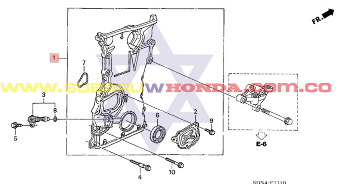 Tapa cadena repartición Honda CRV 2003 catalogo