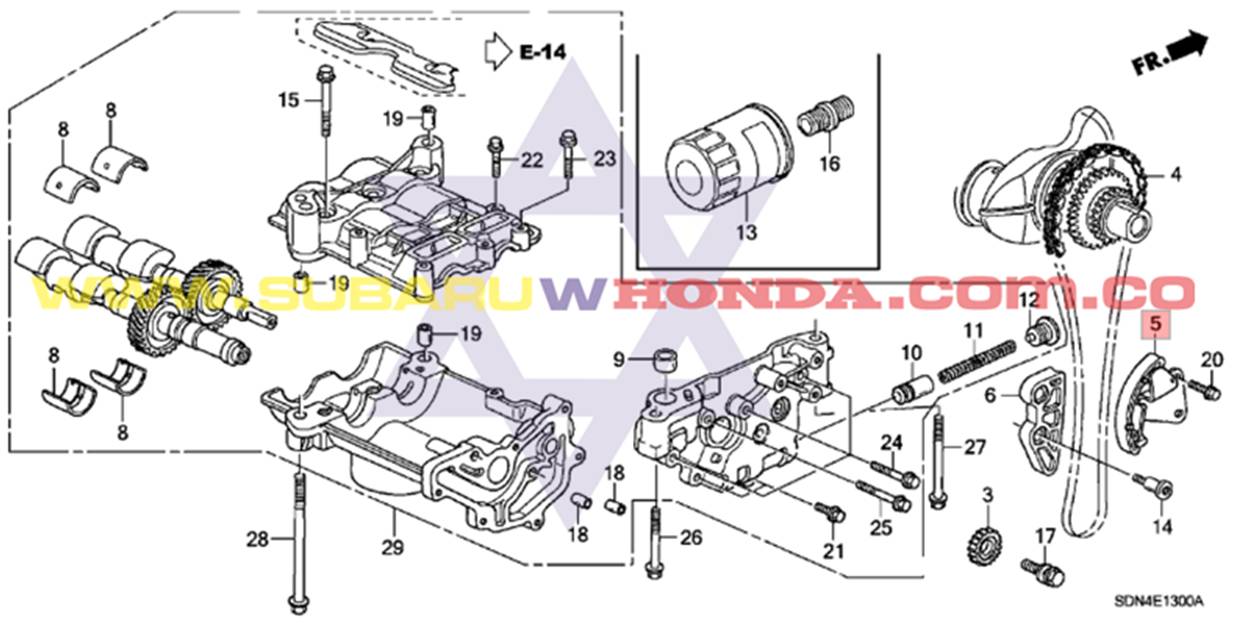 Tensor cadena bomba de aceite Honda CRV 2002 catalogo