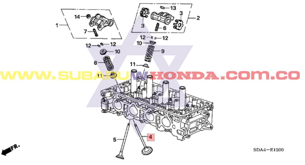 Válvulas admisión Honda CRV 2002 catalogo