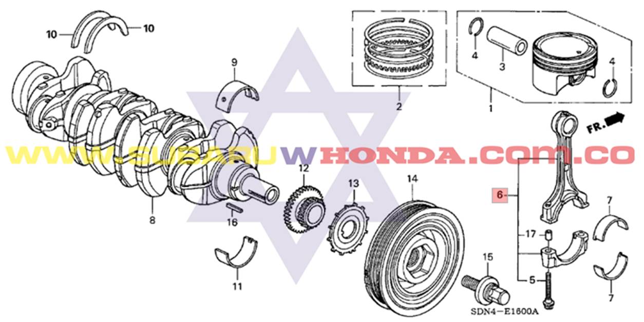 Bielas motor Honda CRV 2008 catalogo