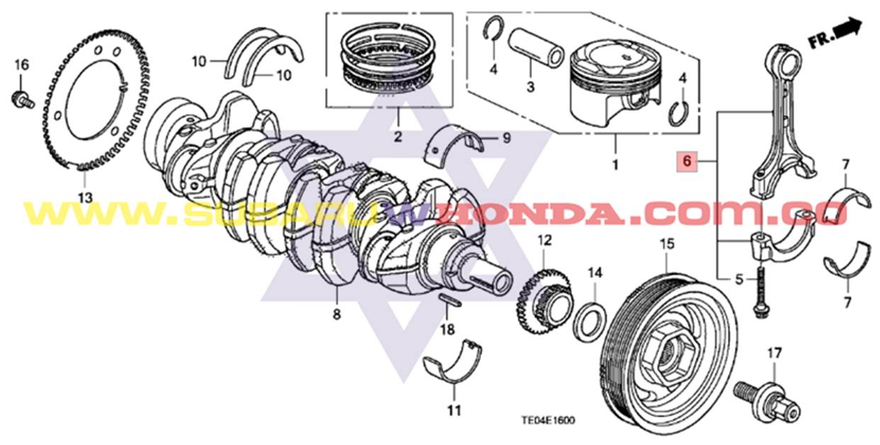 Bielas del motor Honda CRV 2010 catalogo