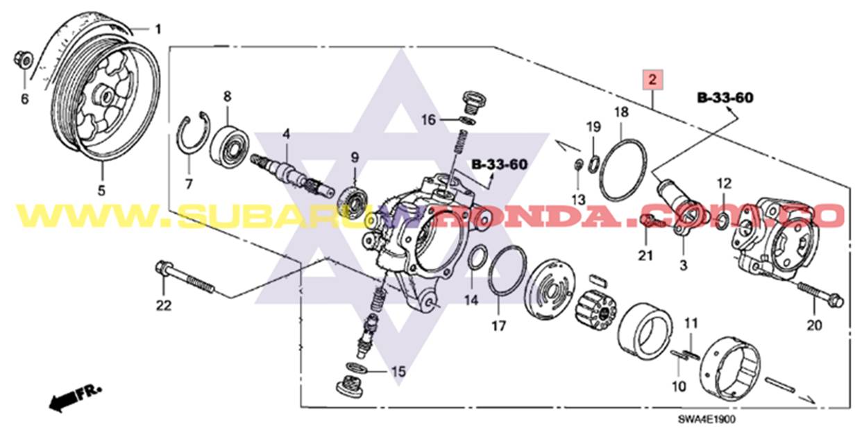 Bomba dirección hidráulica Honda CRV 2010 catalogo