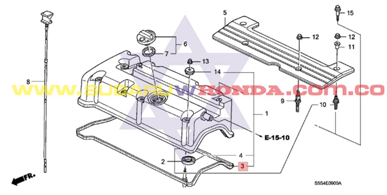 Empaque tapa válvulas Honda CRV 2009 catalogo