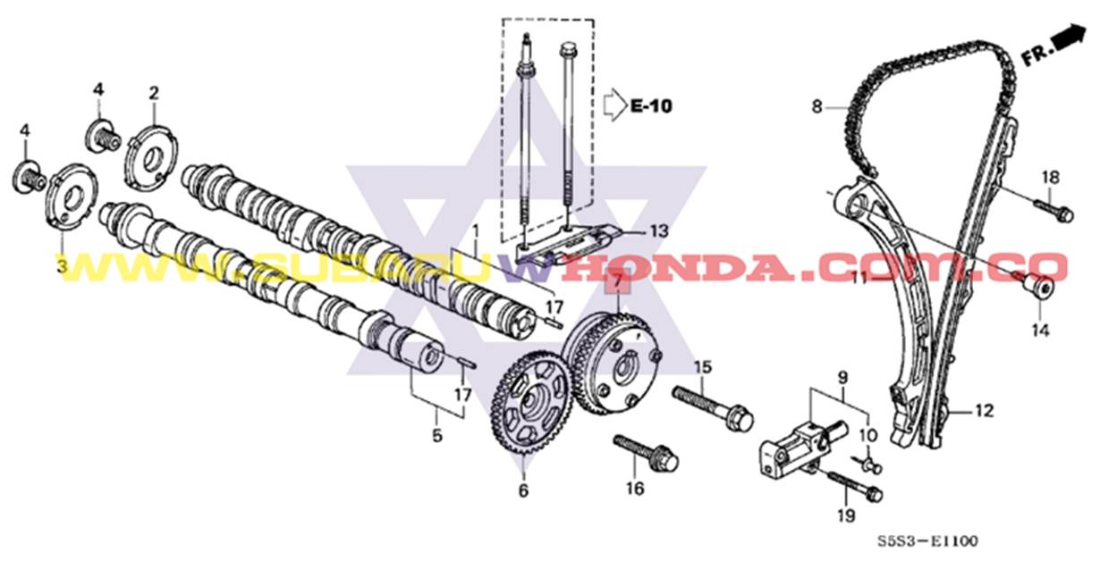 Polea desfasable eje de levas VTC Honda CRV 2002 catalogo