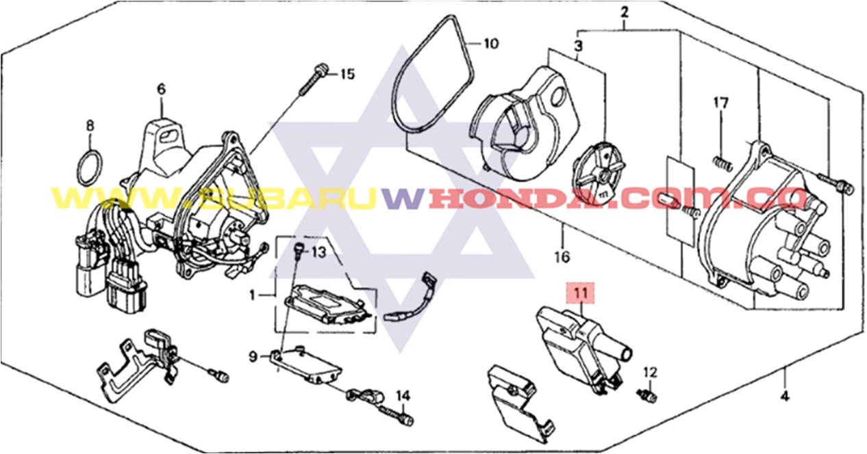 Bobina de ignición distribuidor Honda CRV 2000 catalogo