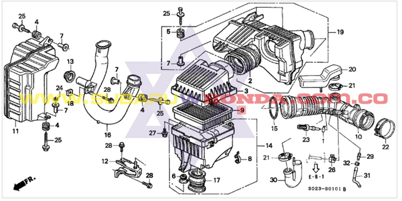 Filtro de aire Honda CRV 2000 catalogo