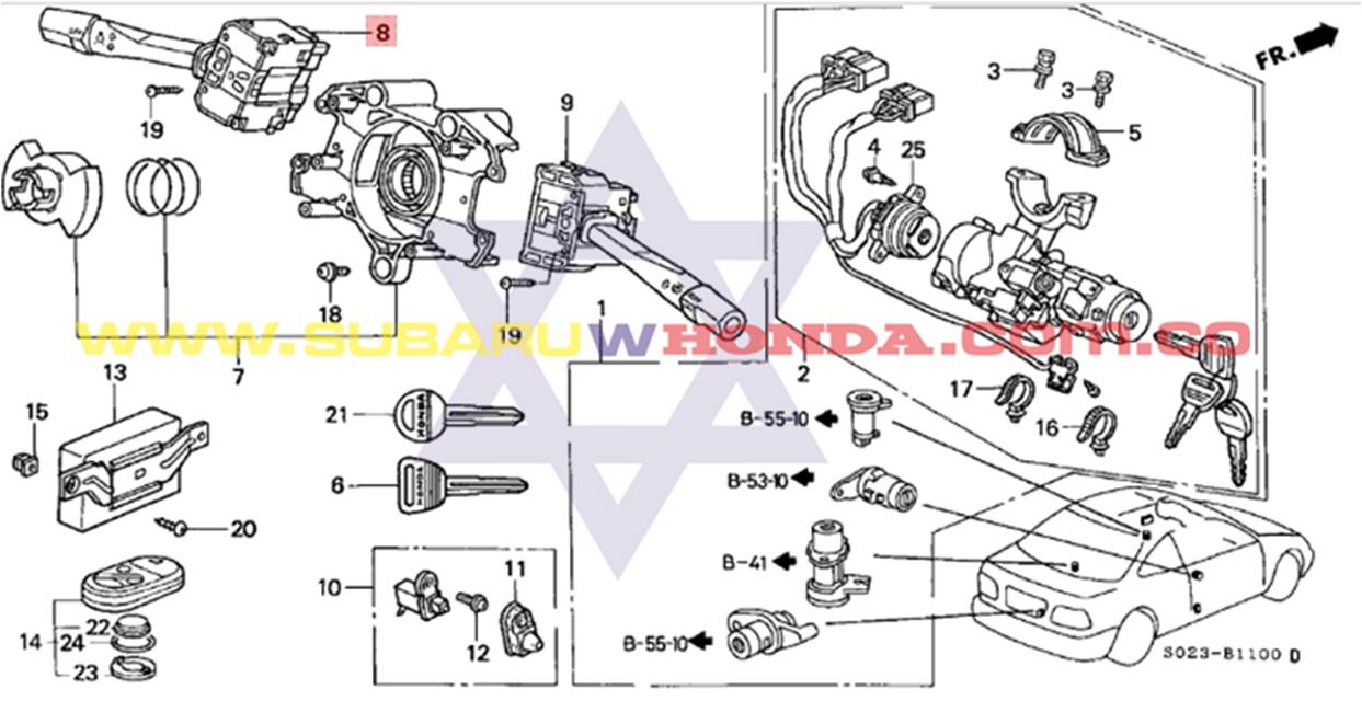 Switch control luces Honda CRV 2000 catalogo