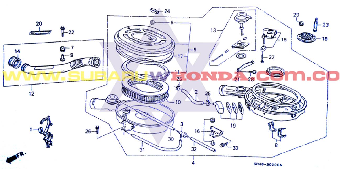 Filtro de aire carburador Honda Civic 1995 catalogo