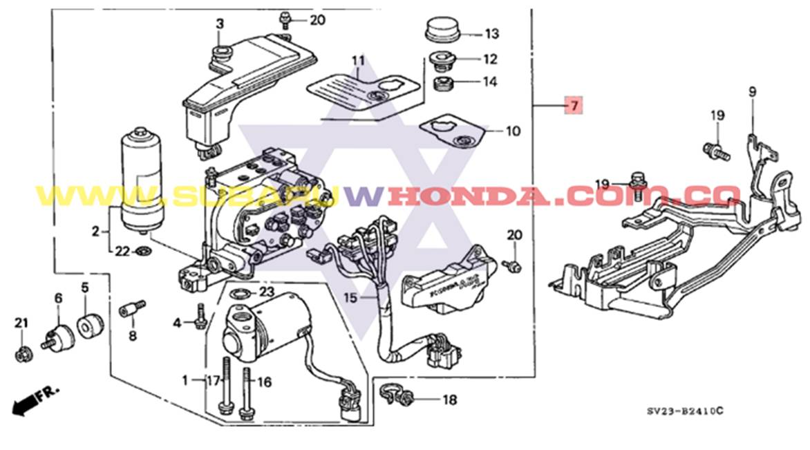 Sistema antibloqueo de frenos ABS Honda Accord 1995 catalogo