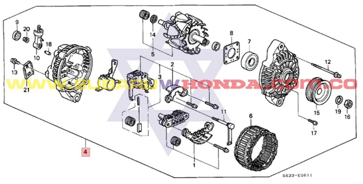 Alternador para Honda Civic 1992 catalogo