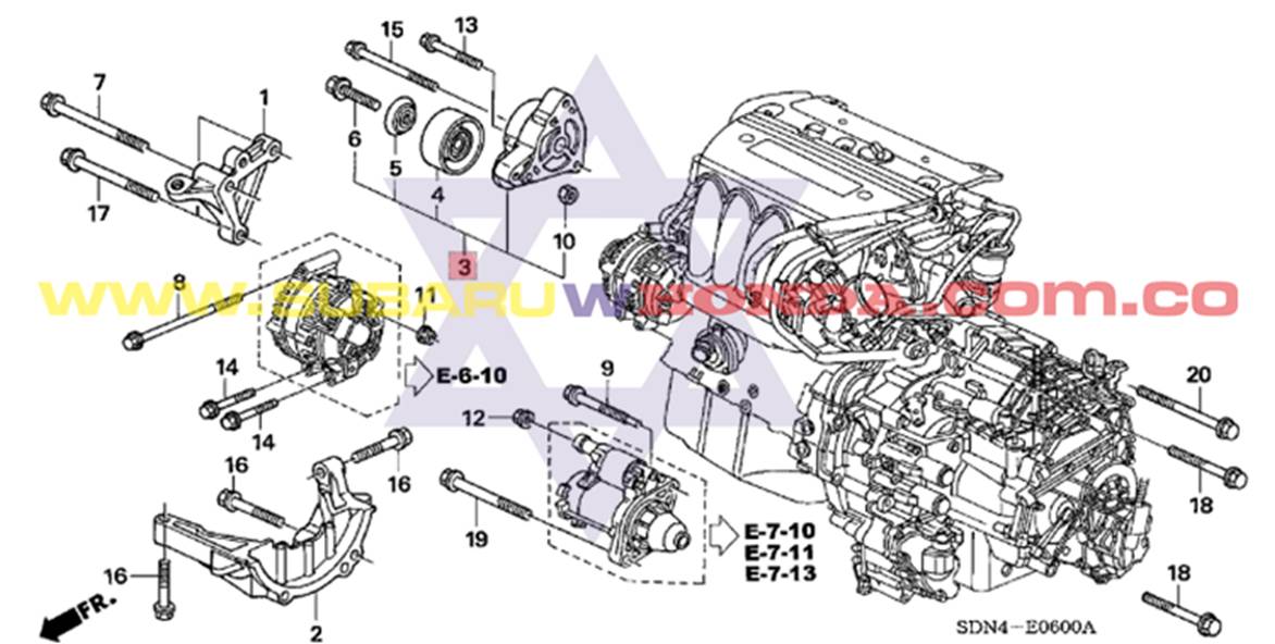 Patin tensor de reparticion Honda CRV 2002 catalogo