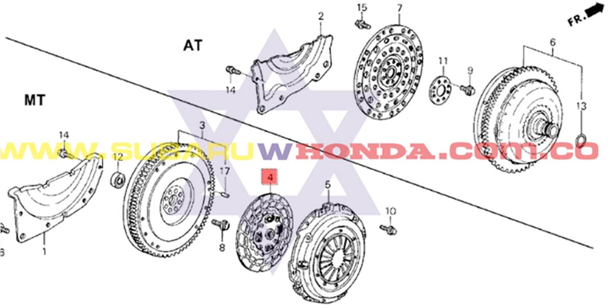 Disco de clutch mecanico Honda Integra 1992 catalogo