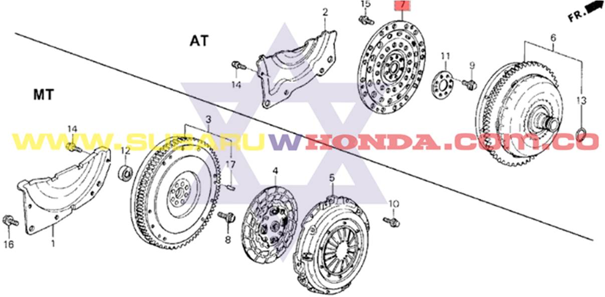Disco plato clutch automatico Honda Integra 1992 catalogo