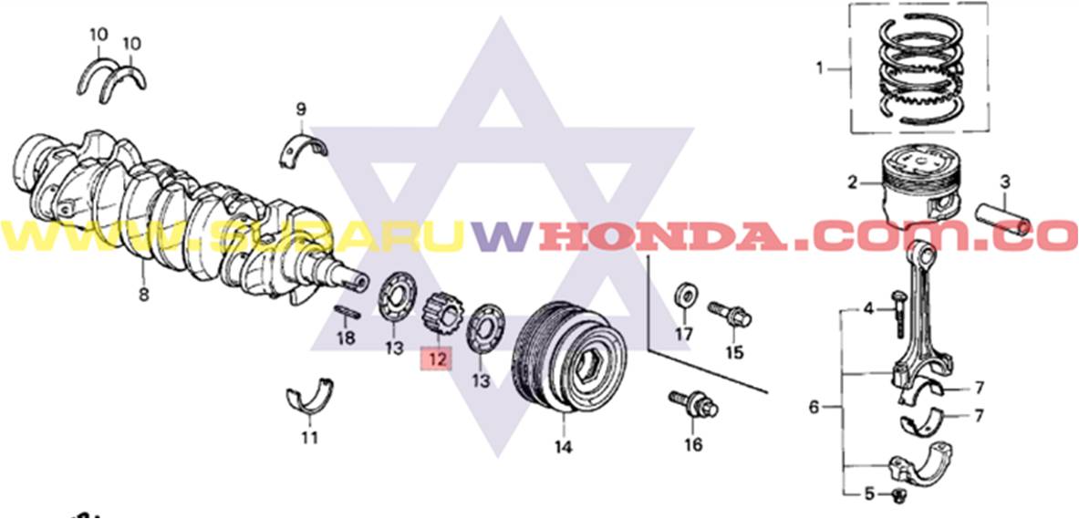Piñon del cigueñal Honda Integra 1992 catalogo