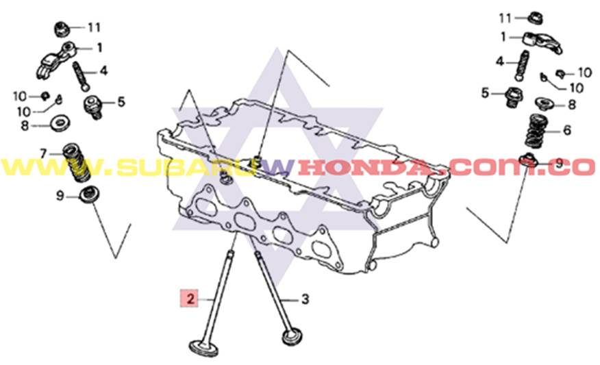 Válvulas de admisión Honda Integra 1992 catalogo