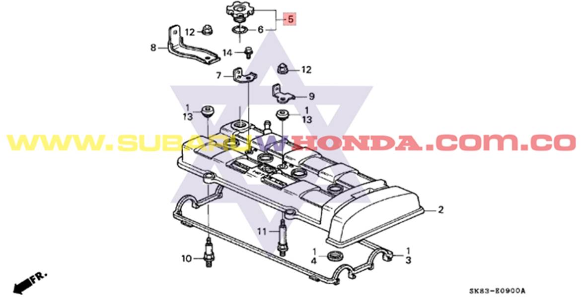 Tapa llenado de aceite Honda Integra 1992 catalogo