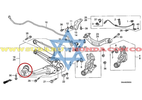 Buje tijera trasera armable Honda Civic 2010 catalogo