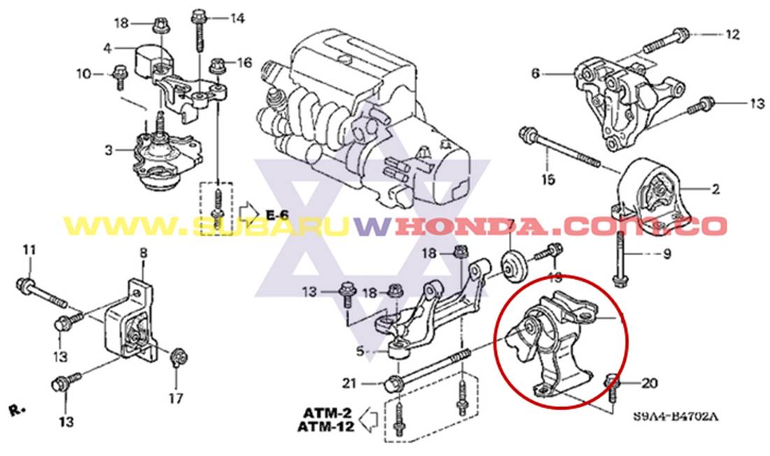 Soporte motor izquierdo Honda CRV 2002 catalogo automatico