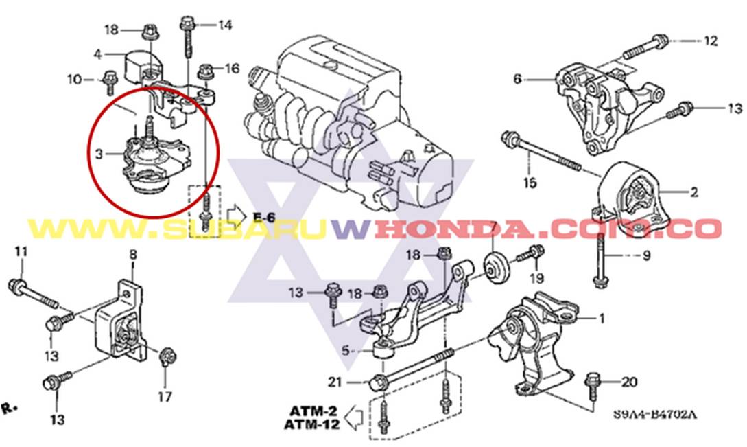 Soporte motor derecho Honda CRV 2002 automatica catalogo