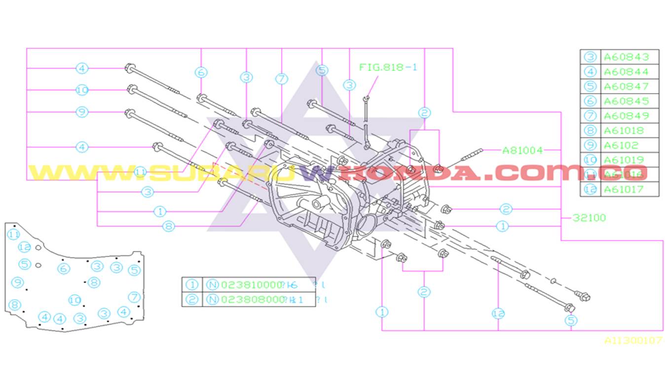 Caja de cambios mecanica Subaru Forester 2000 catalogo