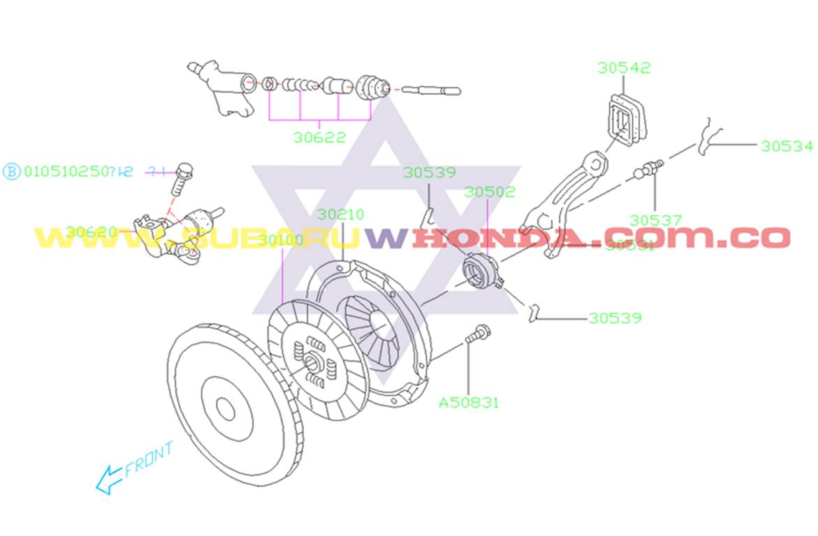 Bomba auxiliar del clutch Subaru Legacy 1992 catalogo