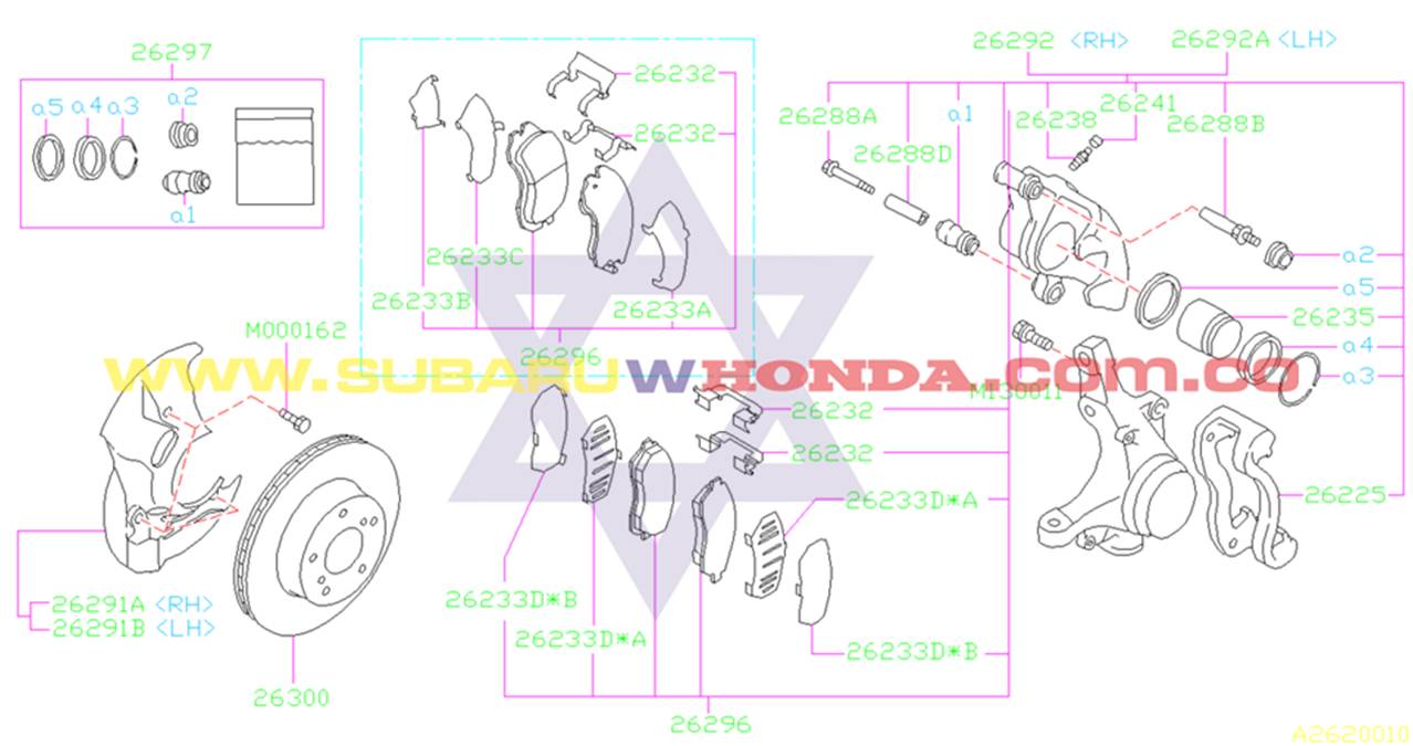 Pastillas de frenos delanteros Subaru Legacy 1992 catalogo