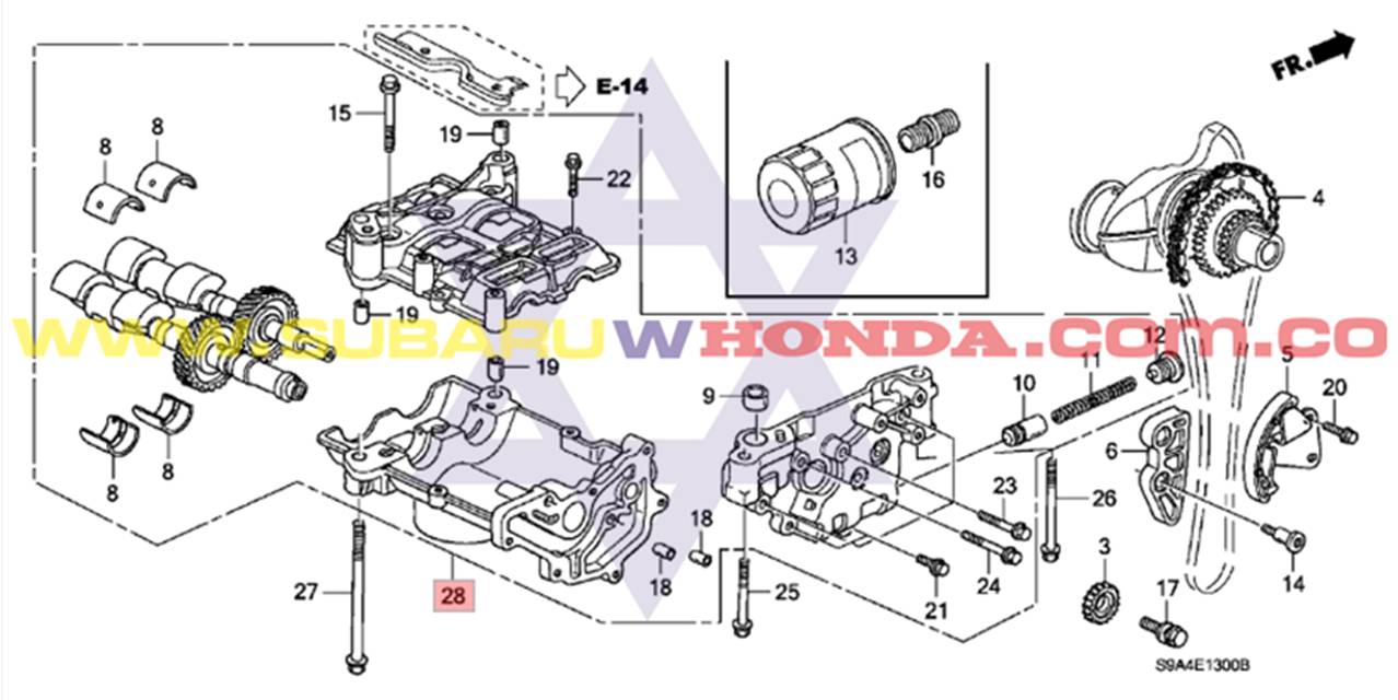 Bomba de aceite Honda CRV 2003 catalogo