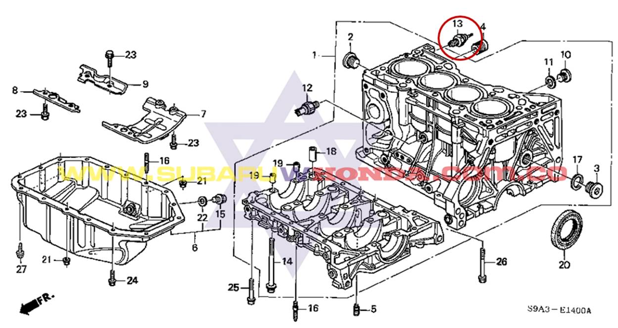 Pera de presión de aceite Honda CRV 2002 catalogo