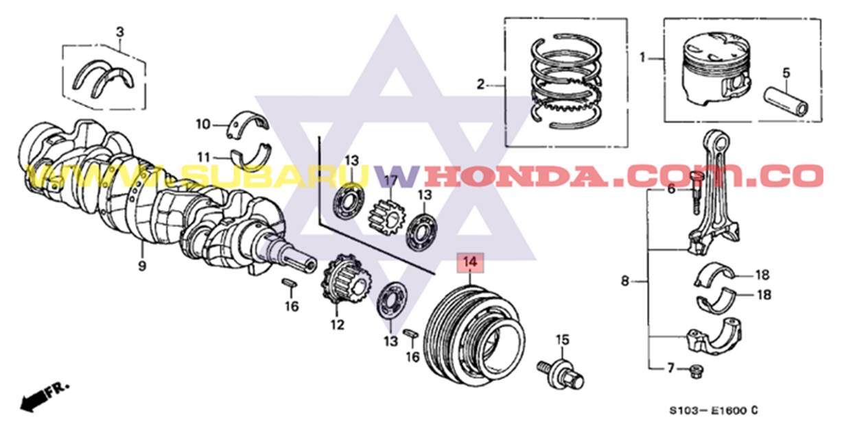 Polea cigueñal Honda CRV 2001 catalogo