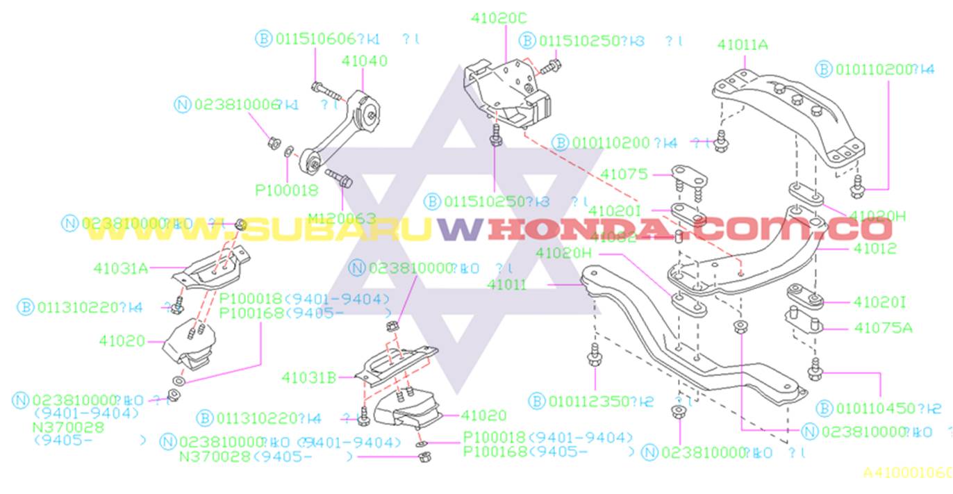 Soporte motor trasero Subaru Legacy 1993 catalogo