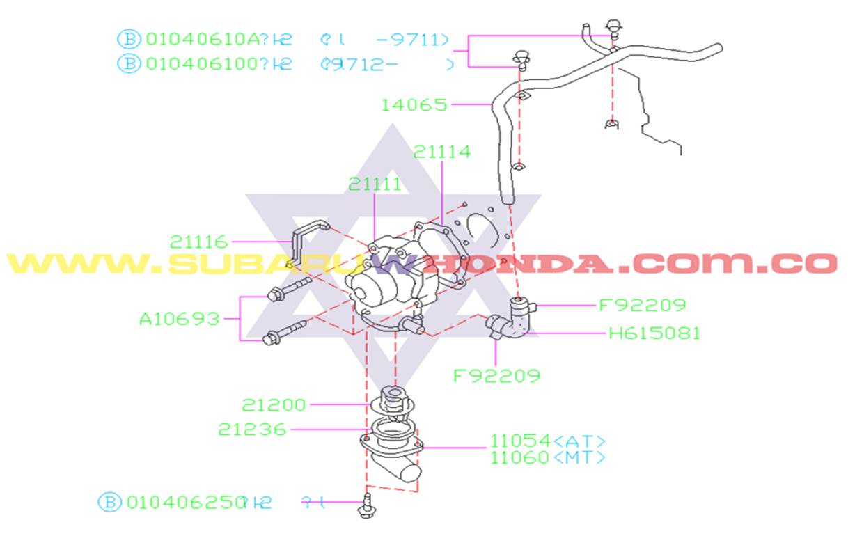 Base termostato Subaru Forester 2002 catalogo