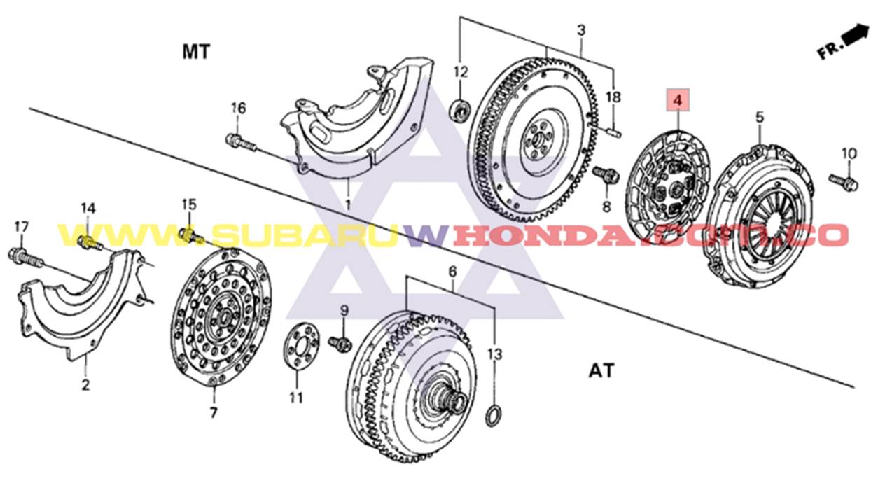 Disco de clutch mecanico Honda Civic 1992 catalogo