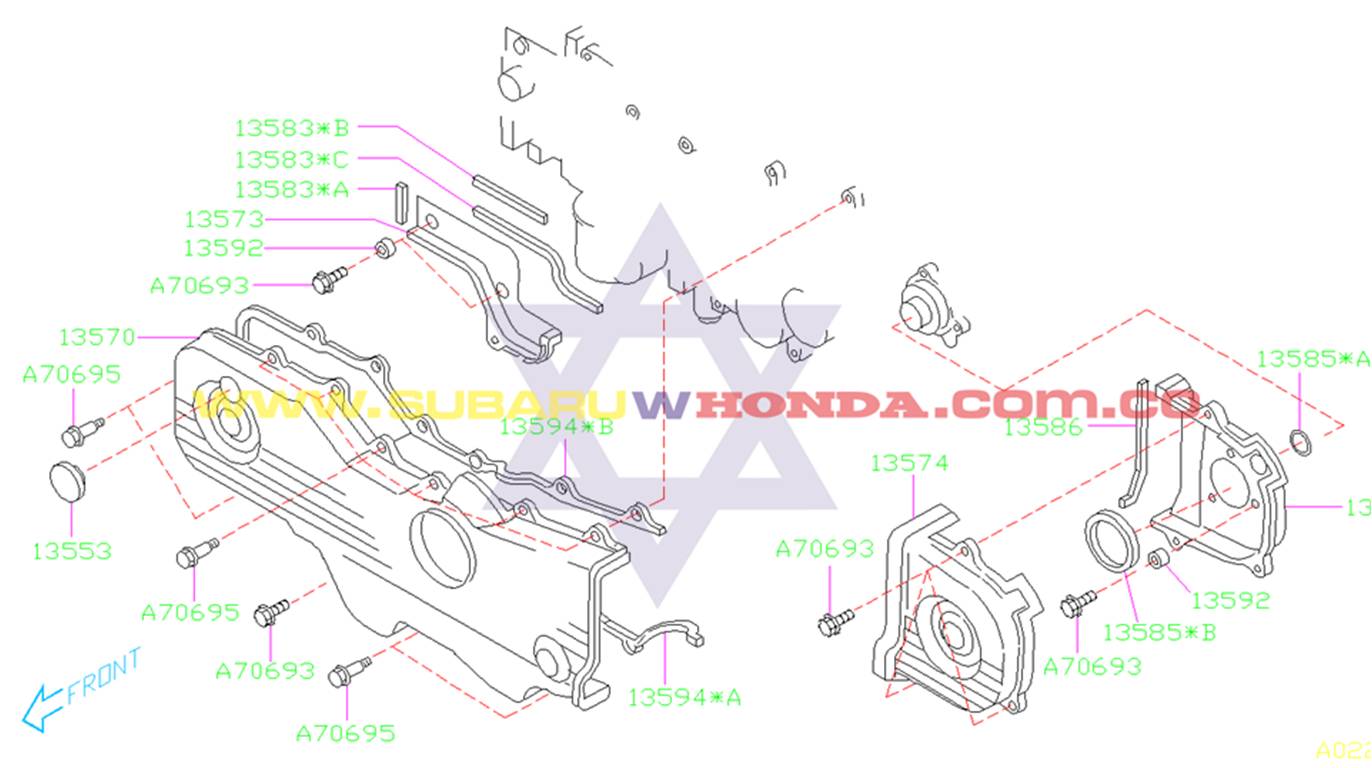 Tapa izquierda repartición Subaru Forester 2001 catalogo