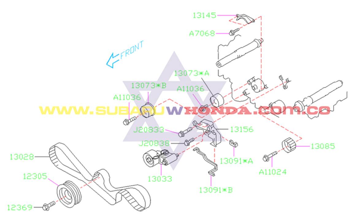 Tornillo polea cigueñal Subaru Forester 2001 catalogo