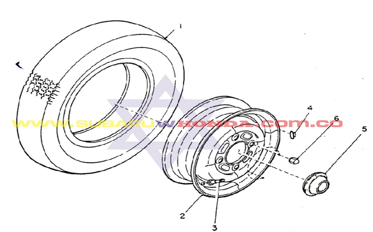Rin artillero Subaru Camioneta 1981 catalogo