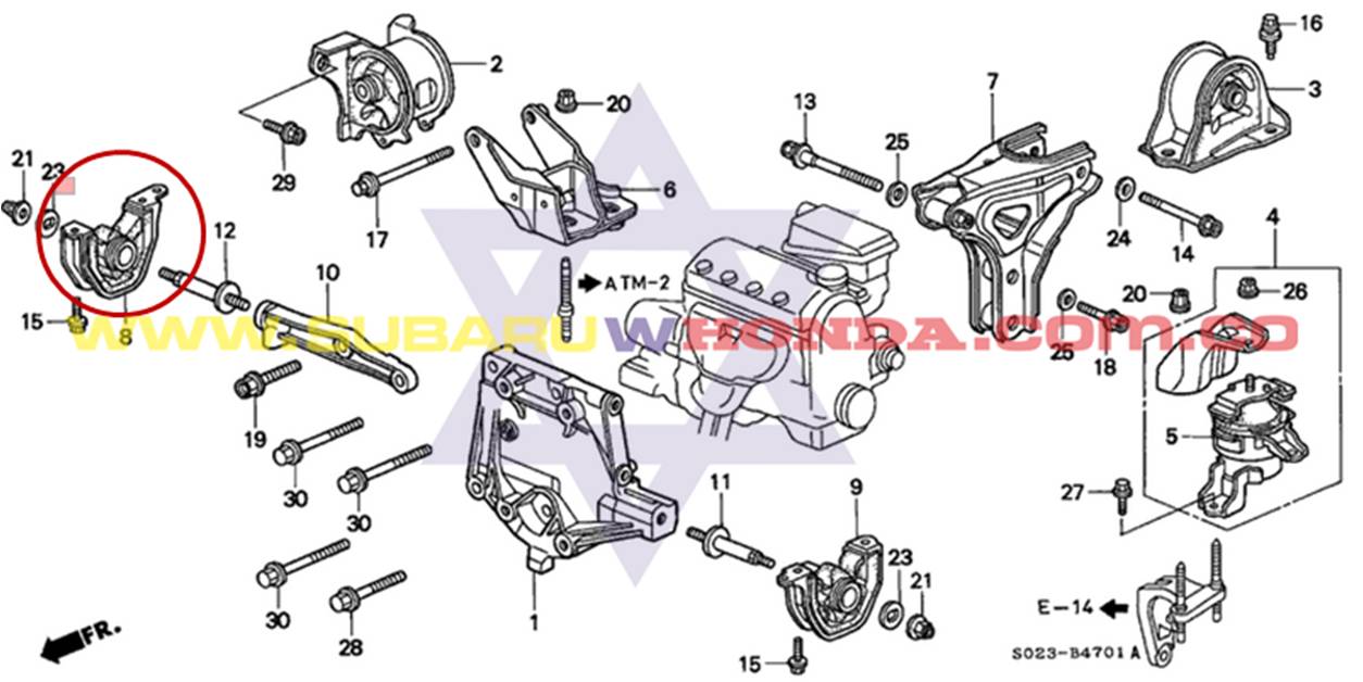 Soporte motor inferior derecho Honda CRV 2000 catalogo