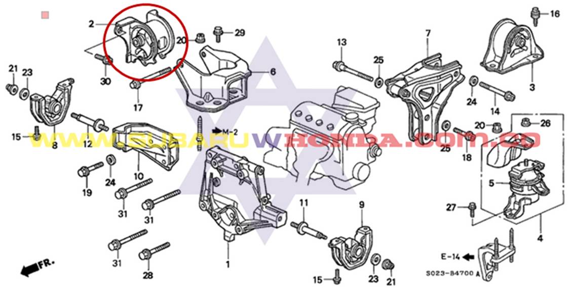 Soporte motor superior derecho Honda CRV 1998 catalogo
