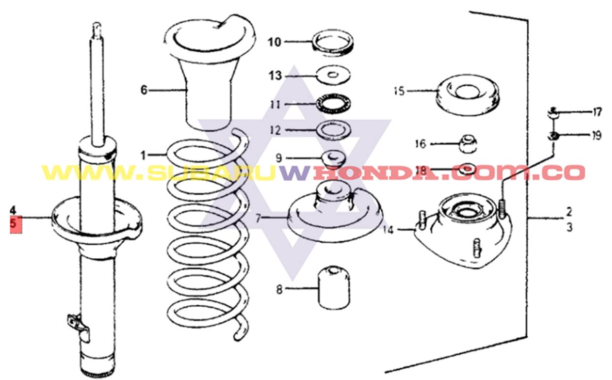 Amortiguador delantero derecho Honda Accord 1977 catalogo