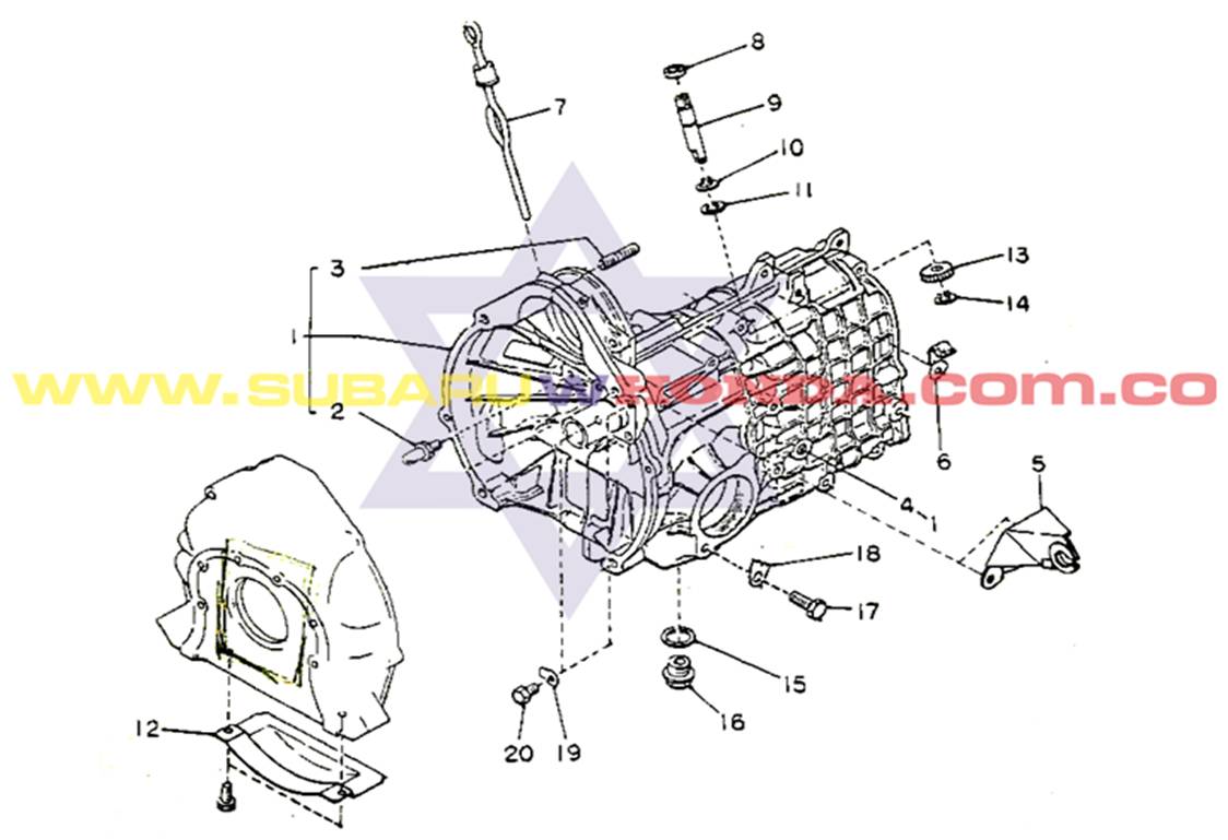Caja de cambios mecanica Subaru Camioneta 1982 catalogo
