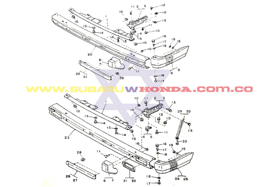 Bomper delantero Subaru Camioneta 1982