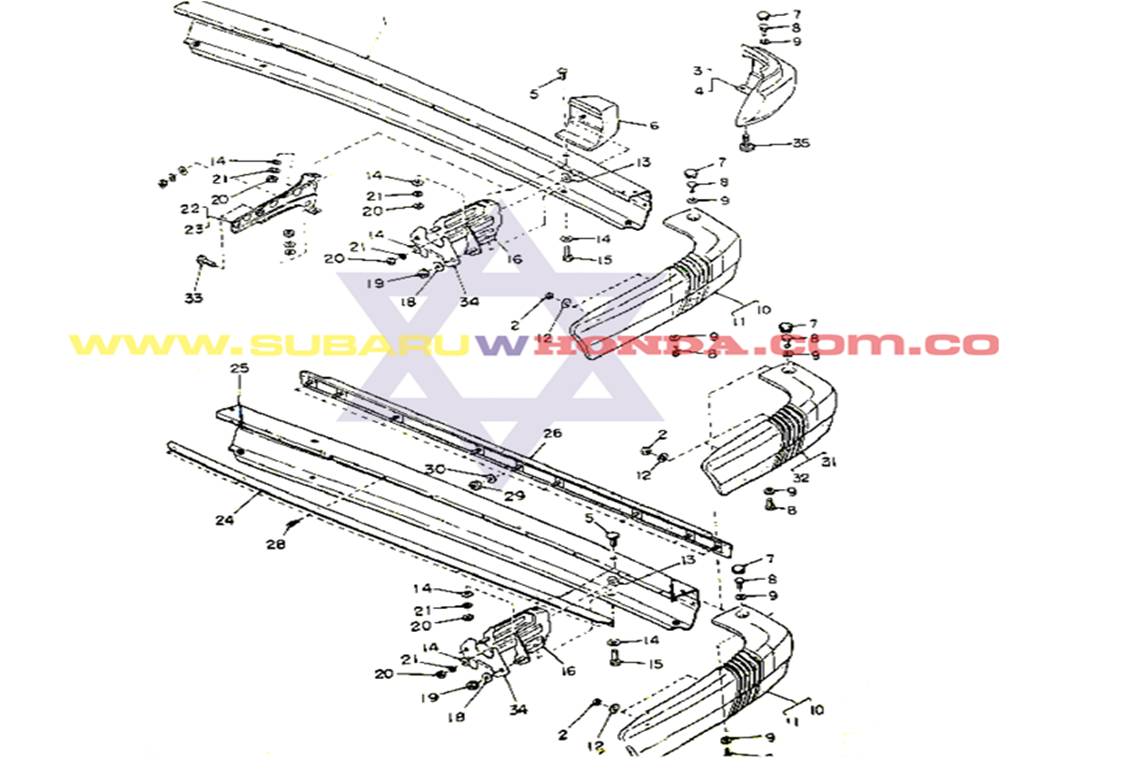 Bomper trasero Subaru Camioneta 1983