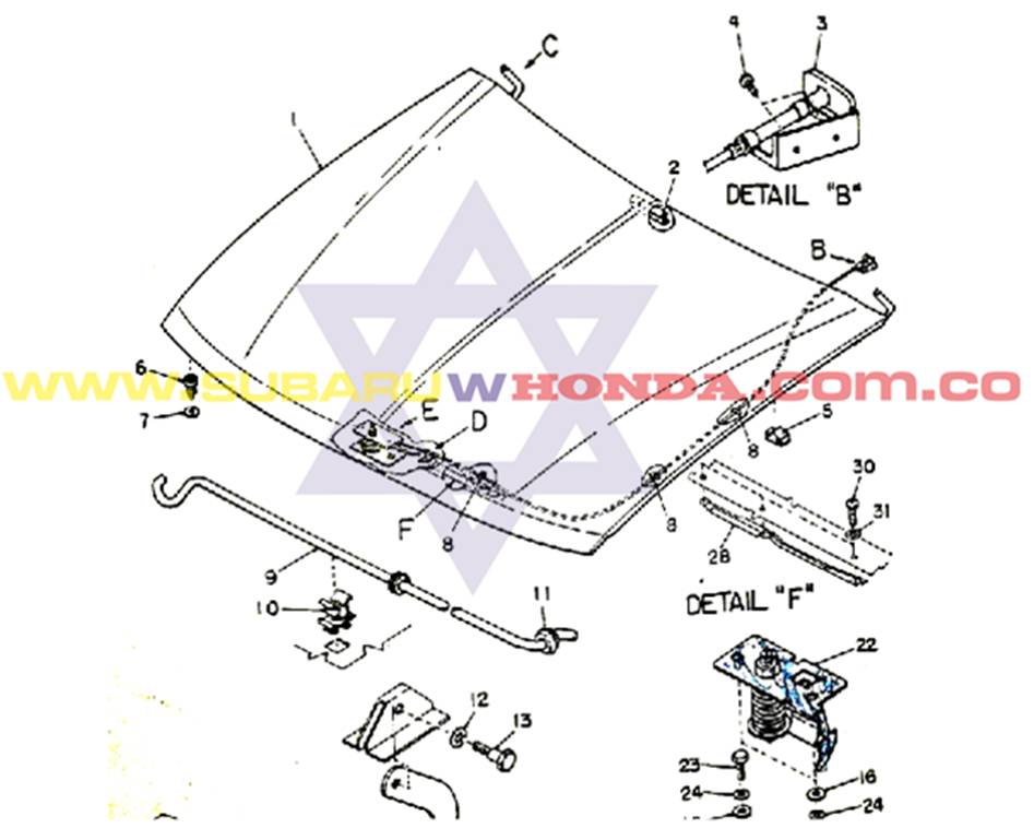Capot subaru Camioneta 1981