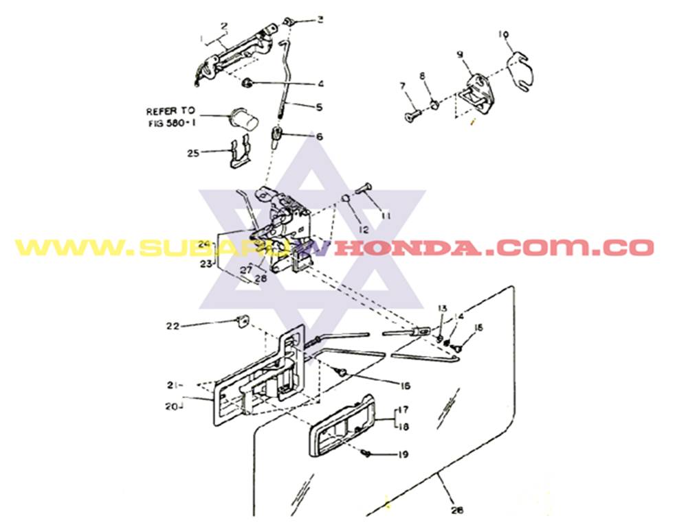 Chapa puerta delantera izquierda Subaru Camioneta 1982 catalogo