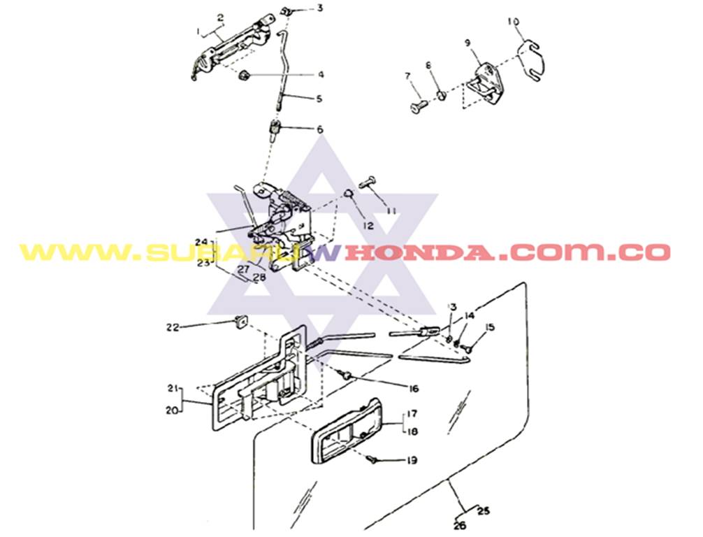 Chapa puerta trasera izquierda Subaru Camioneta 1982